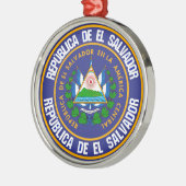 El Salvador Round Emblem Metalen Ornament (Links)