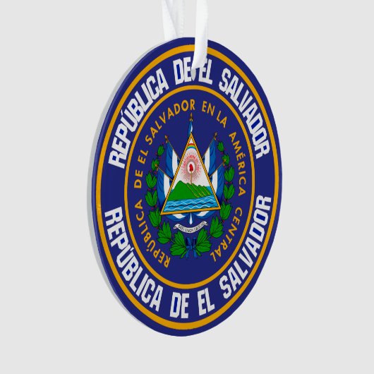 El Salvador Round Emblem Ornament (voorkant)