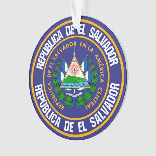 El Salvador Round Emblem Ornament (voorkant)