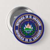 El Salvador Round Emblem Ronde Button 7,6 Cm (Voorkant /achterkant)