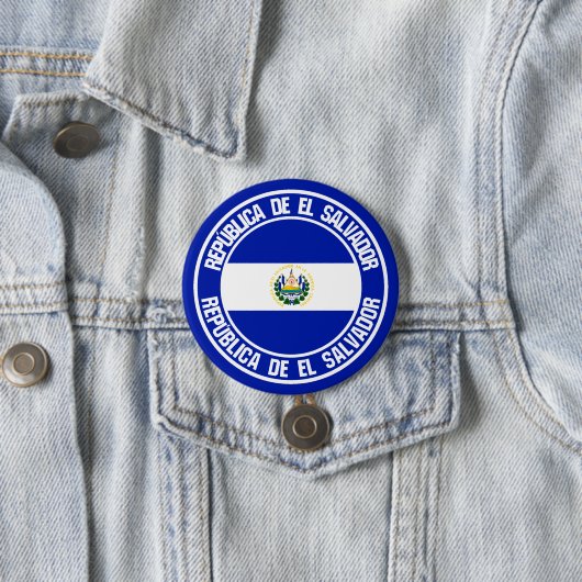 El Salvador Round Emblem Ronde Button 7,6 Cm (In situ)