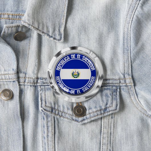El Salvador Round Emblem Ronde Button 7,6 Cm (In situ)