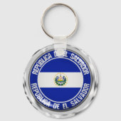 El Salvador Round Emblem Sleutelhanger (Voorkant)