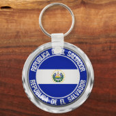 El Salvador Round Emblem Sleutelhanger (Voorkant)