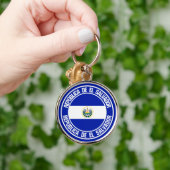 El Salvador Round Emblem Sleutelhanger (Hand)