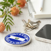 El Salvador Round Emblem Sleutelhanger (Zijkant)