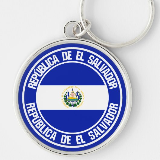 El Salvador Round Emblem Sleutelhanger (Voorkant)