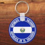 El Salvador Round Emblem Sleutelhanger (Voorkant)