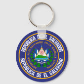 El Salvador Round Emblem Sleutelhanger (Voorkant)