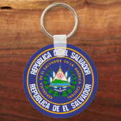 El Salvador Round Emblem Sleutelhanger (Voorkant)