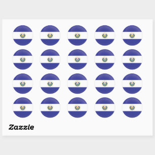 El Salvador Round Icon Flag Ronde Sticker
