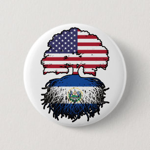 El Salvador Salvadoran American USA Tree Roots Ronde Button 5,7 Cm