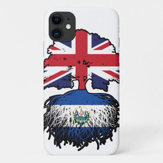 El Salvador Salvadoran British UK Tree Roots Flag Case-Mate iPhone Case (Achterkant)
