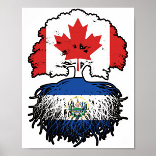 El Salvador Salvadoran Canadian Canada Tree Roots Poster
