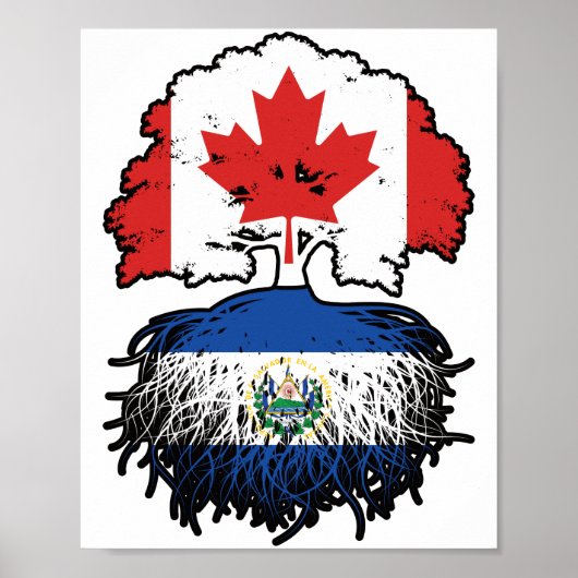 El Salvador Salvadoran Canadian Canada Tree Roots Poster (Voorkant)