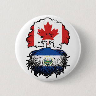 El Salvador Salvadoran Canadian Canada Tree Roots Ronde Button 5,7 Cm