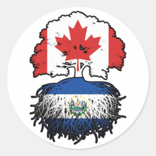 El Salvador Salvadoran Canadian Canada Tree Roots Ronde Sticker