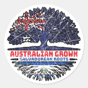El Salvador Salvadorean Australian Australia Flag Ronde Sticker