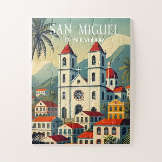 El Salvador | San Miguel Travel  Retro Legpuzzel (Verticaal)