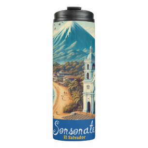 El Salvador Sonsonate Travel Retro Thermosbeker
