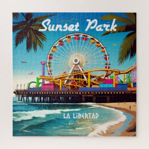 El Salvador Sunset Park Reizen  Retro Legpuzzel