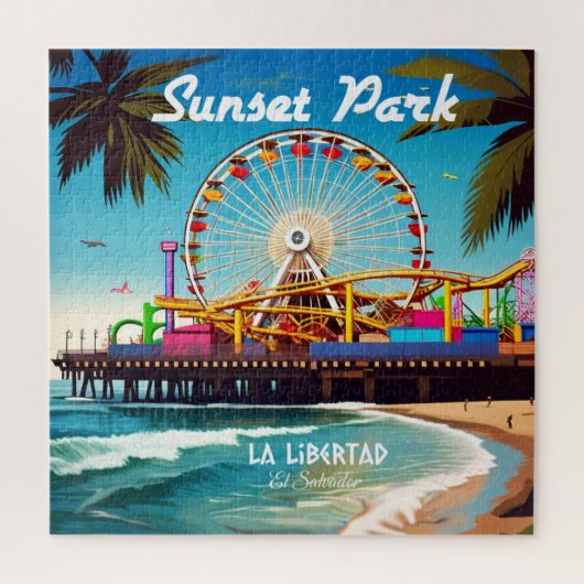 El Salvador Sunset Park Reizen  Retro Legpuzzel (Verticaal)