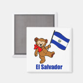 El Salvador Teddy Bear Magneet (Voorkant / Achterkant)