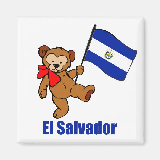El Salvador Teddy Bear Magneet (Voorkant)
