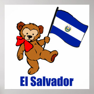 El Salvador Teddy Bear Poster