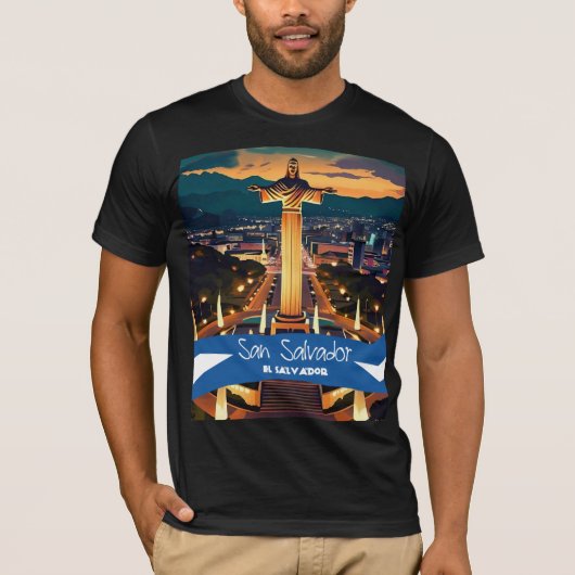 El Salvador Travel Vintage Poster San Salvador T-shirt (Voorkant)