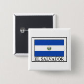 El Salvador Vierkante Button 5,1 Cm (Voorkant /achterkant)