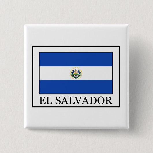 El Salvador Vierkante Button 5,1 Cm (Voorkant)
