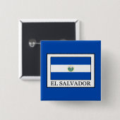 El Salvador Vierkante Button 5,1 Cm (Voorkant /achterkant)