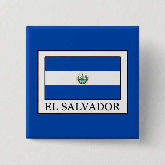 El Salvador Vierkante Button 5,1 Cm (Voorkant)