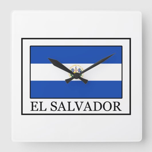 El Salvador Vierkante Klok (Voorkant)