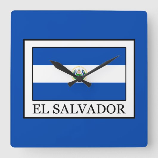 El Salvador Vierkante Klok (Voorkant)