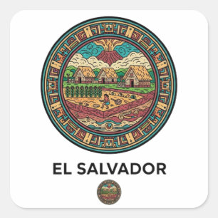 EL SALVADOR VIERKANTE STICKER