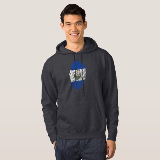 El Salvador vingerafdrukvlag Hoodie (Voorkant volledig)