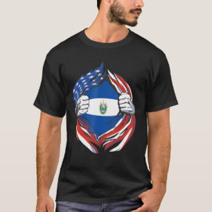 El Salvador Vlag Amerikaanse trots op mijn Salvado T-shirt
