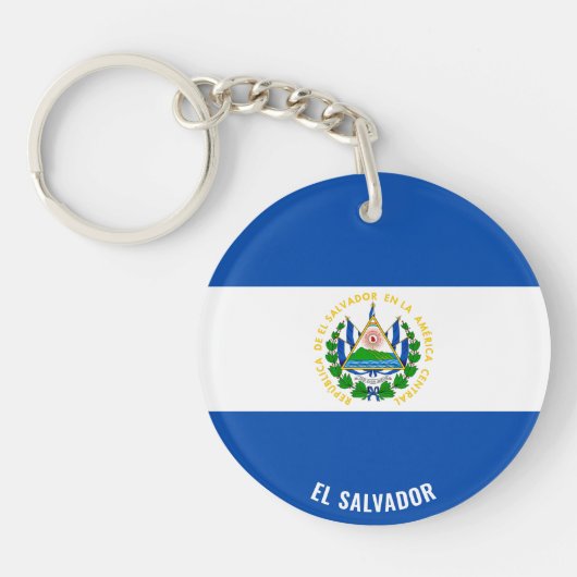 El Salvador vlag Charming Patriotic Sleutelhanger (Voorkant)