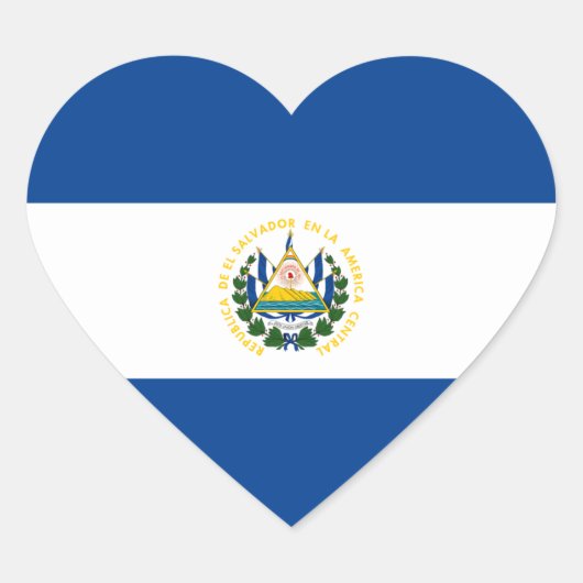 El Salvador Vlag Hart Sticker (Voorkant)