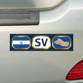 El Salvador Vlag Landkaart Code Bumpersticker (Op auto)