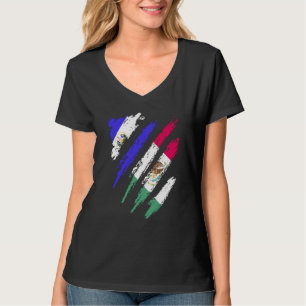 El Salvador Vlag Mexico Geteeld Patriot Land Strep T-shirt