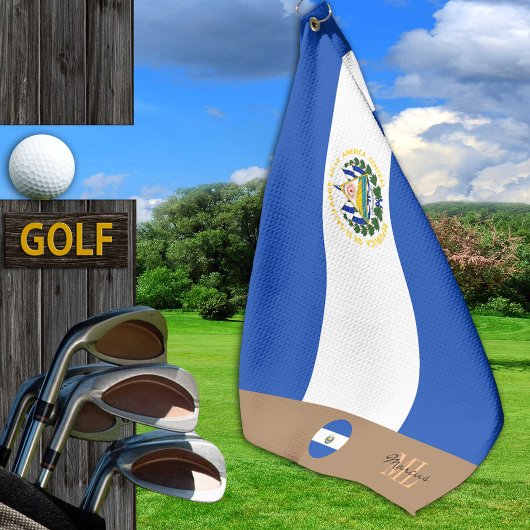 El Salvador vlag & Salvador monogrammed Golf handd Golfhanddoek