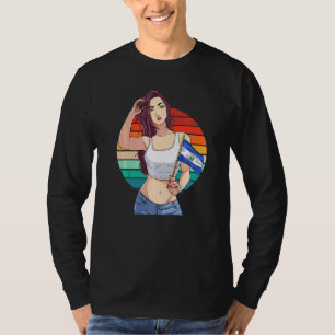 El Salvador Vlag Salvadoraanse Trots Latino Meisje T-shirt