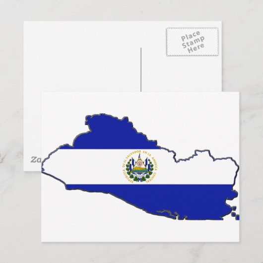 El Salvador-vlagplattegrond Briefkaart (Voorkant / Achterkant)