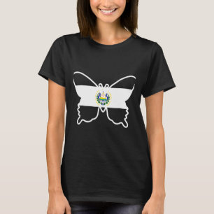 El Salvador Vlindervlag Embleem Coat of Arm T-shir T-shirt