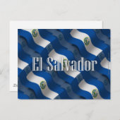 El Salvador Waving Flag Briefkaart (Voorkant / Achterkant)