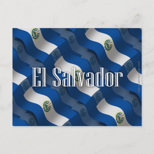 El Salvador Waving Flag Briefkaart (Voorkant)
