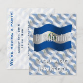 El Salvador Waving Flag Kaart (Voorkant / Achterkant)